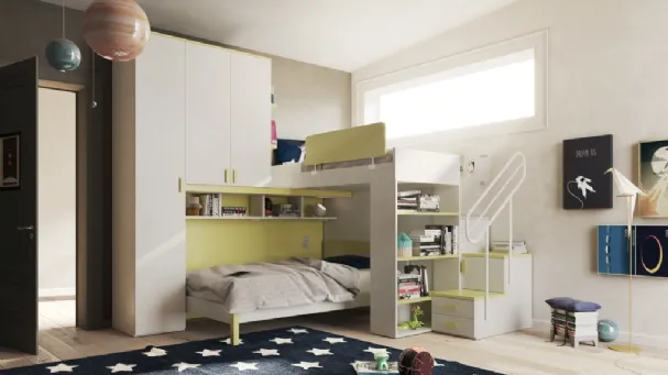 Bedroom with two loft beds