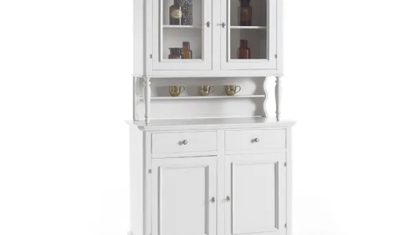 2-door white lacquered lift display case