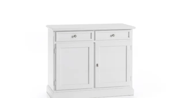 white lacquered credenza 2 doors 2 drawers