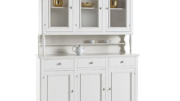 white lacquered raised display case